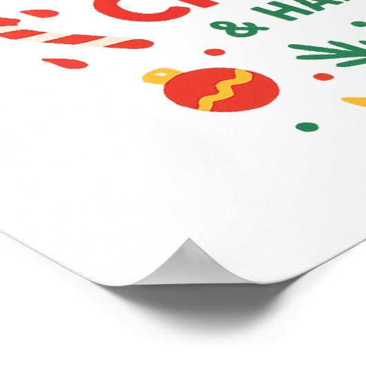 Merry Christmas & Happy New Year Snowman & tree Poster (Hoek)