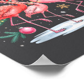 Merry Christmas Hat Santa Flamingo Light Christmas Poster (Hoek)