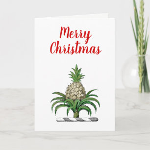 Merry Christmas Heraldic Ananas Crest Feestdagen Kaart