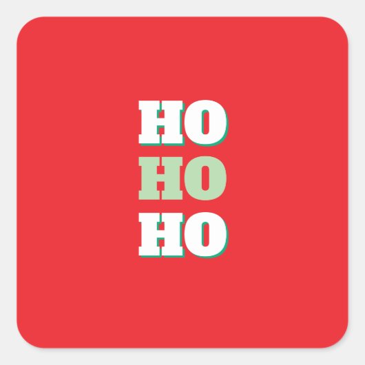 Merry Christmas HoHoHo Party Minimalist Plain Vierkante Sticker (Voorkant)