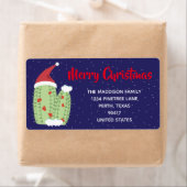 Merry Christmas Holiday Cactus Address Label (Insitu)
