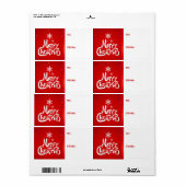 Merry Christmas Holiday Cadeau Labels labels (Full Sheet)