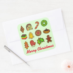 Merry Christmas Holiday Cookies Bakken Cookie Swap Vierkante Sticker