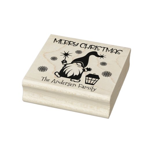 Merry Christmas Holiday gnome aangepaste naam Rubberstempel (Stempel)
