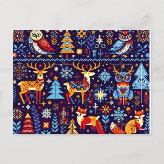 Merry Christmas Holiday Postcard – Festive Winter Feestdagenkaart (Achterkant)