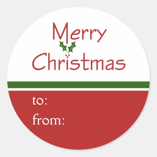 Merry Christmas Holly Gift Label Stickers (Voorkant)