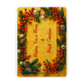 Merry Christmas Holly Magneet (Verticaal)