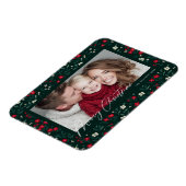 Merry Christmas Holy Berries Background Magneet (Linkerzijde)