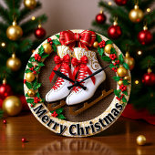 Merry Christmas Ice Skate Grote Klok