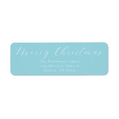 Merry Christmas Icy Blue Return Address Label (Voorkant)