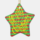 Merry Christmas in 8 langs and Happy Holiday Keramisch Ornament (Links)