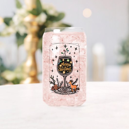 Merry Christmas in a Wine Glass Blikvorm Glas (Insitu (Huwelijk))