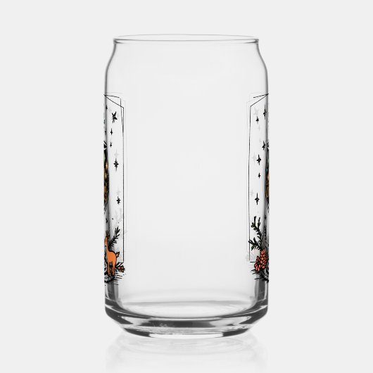 Merry Christmas in a Wine Glass  Blikvorm Glas (Links)