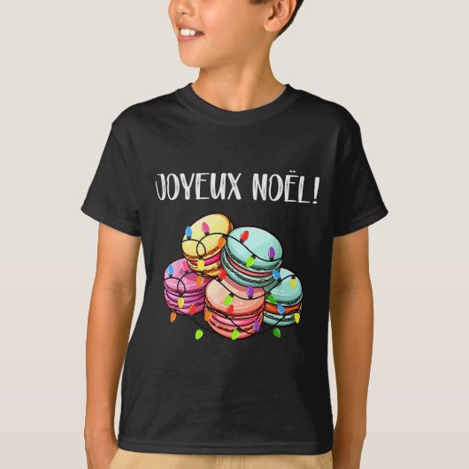 Merry Christmas In French _ Macarons Joyeux Noel T-shirt (Voorkant)