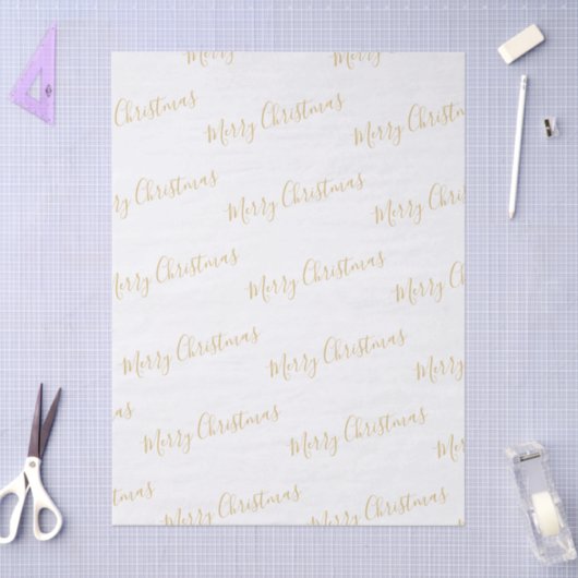 Merry Christmas in Gold, or Your Message Tissuepapier (Craft)