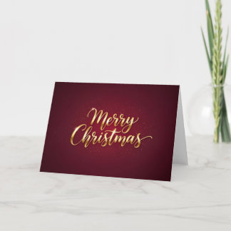 "Merry Christmas" in goldglänzender Schrift Bedankkaart