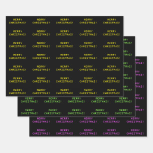 "MERRY CHRISTMAS!" in Nerdy Geeky Computer Text Inpakpapier Vel