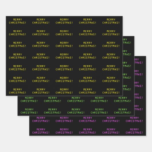 "MERRY CHRISTMAS!" in Nerdy Geeky Computer Text Inpakpapier Vel (Set)