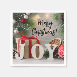 Merry Christmas Joy Napkins Servet