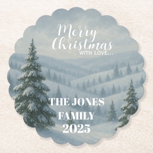 Merry Christmas Kartonnen Onderzetters (Voorkant)