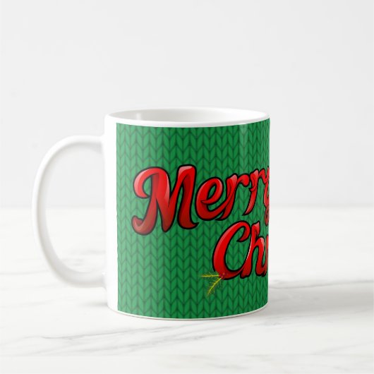 Merry Christmas Knit Coffee Mug (Gauche)