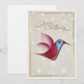 "Merry Christmas" Kolibrie Kerstkaart Stijlvol (Voorkant / Achterkant)