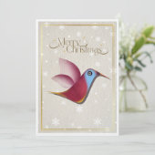 "Merry Christmas" Kolibrie Kerstkaart Stijlvol (Staand voorkant)