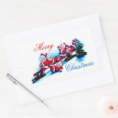 Merry Christmas Label - Elfen Sleederen in Sneeuw (Envelop)