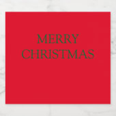 MERRY CHRISTMAS Label Sparkling Wijnetiket (Enkel label)