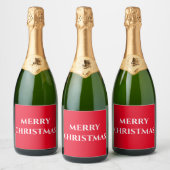 Merry Christmas Label Sparkling Wijnetiket (Flessen)
