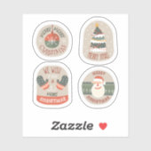 Merry Christmas label sticker collectie (Vel)