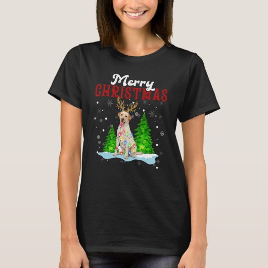 Merry Christmas Labrador Tree Lights Labrador Chri T-shirt (Voorkant)