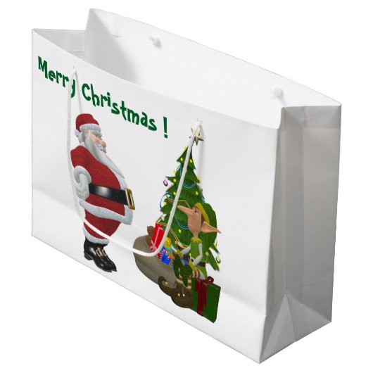 MERRY CHRISTMAS LARGE CADEAUTASJE (Voorkant Gekanteld)