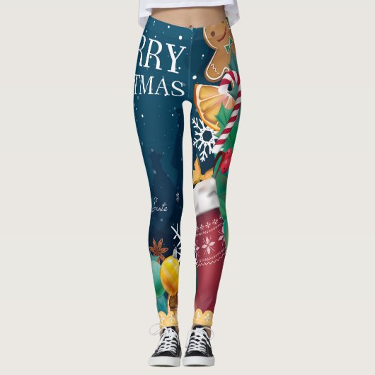 Merry Christmas Leggings – Festive Cheer from Top (Devant)