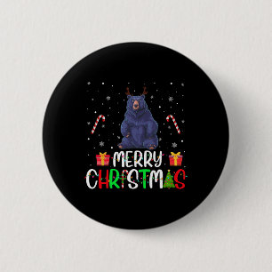 Merry Christmas Lights Beer Rendieren Pet Xmas Pjs Ronde Button 5,7 Cm