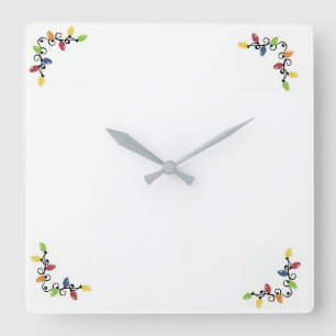 **MERRY CHRISTMAS LIGHTS** CLOCK VIERKANTE KLOK