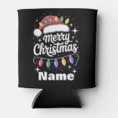 Merry Christmas Lights Santa Hat Personalized Gift Blikjeskoeler (Voorkant)