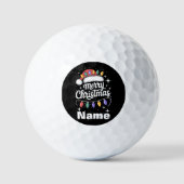 Merry Christmas Lights Santa Hat Personalized Gift Golfballen (Voorkant)