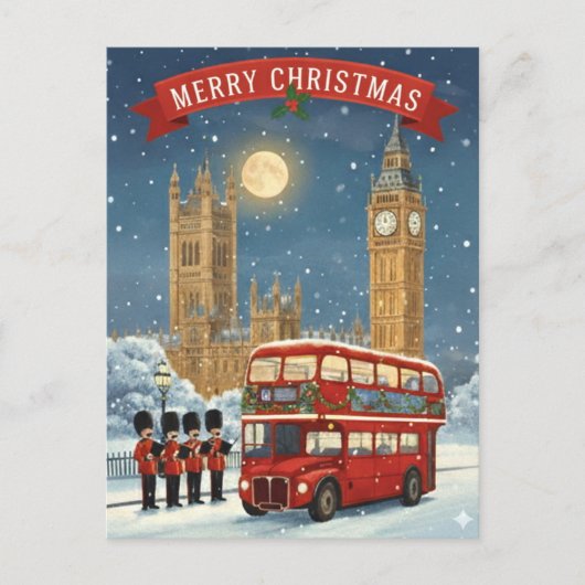 Merry Christmas London Theme Briefkaart (Voorkant)