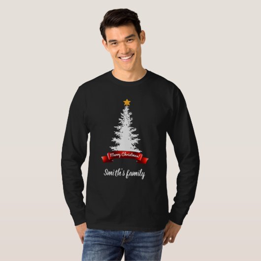 Merry Christmas long sleeve customizable T-shirt (Devant entier)