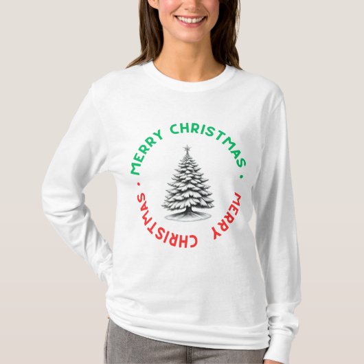 Merry Christmas Long Sleeve T-Shirt (Voorkant)