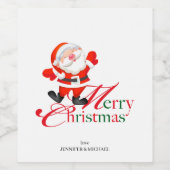 Merry Christmas Love Santa Claus Wijn Etiket (Enkel label)