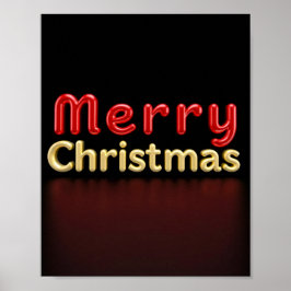 Merry Christmas Luxury Typography Poster Paper 02
