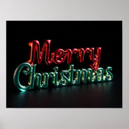 Merry Christmas Luxury Typography Poster Paper H05