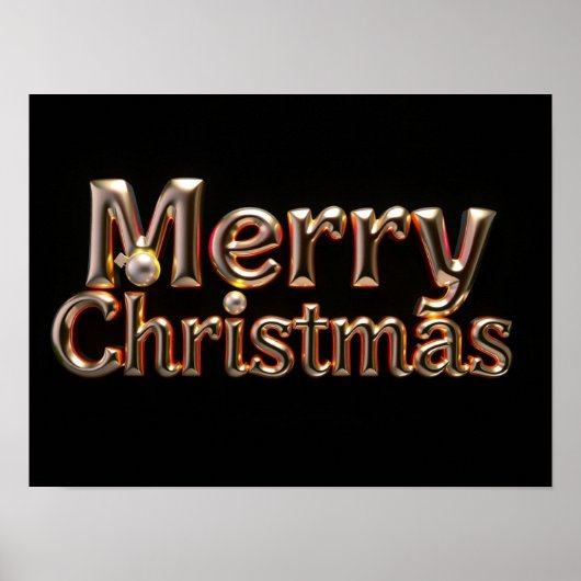 Merry Christmas Luxury Typography Poster Paper H12 (Devant)