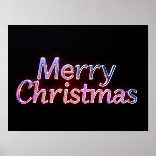 Merry Christmas Luxury Typography Poster Paper H14 (Devant)