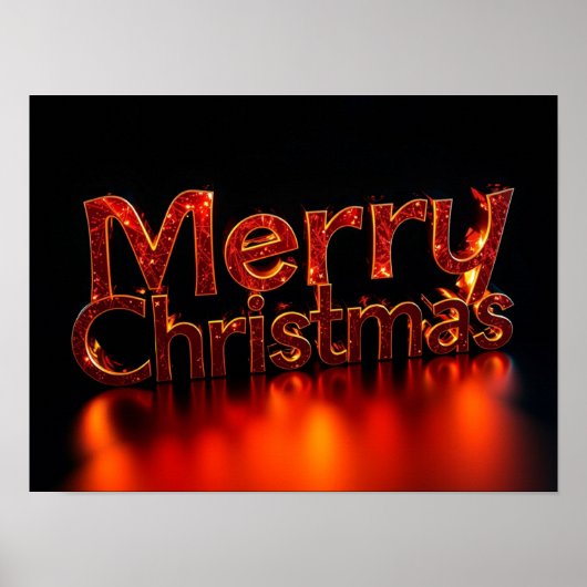 Merry Christmas Luxury Typography Poster Paper H20 (Devant)