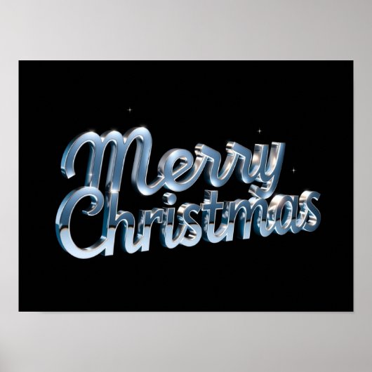 Merry Christmas Luxury Typography Poster Paper H24 (Devant)