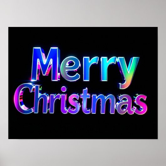 Merry Christmas Luxury Typography Poster Paper H25 (Devant)