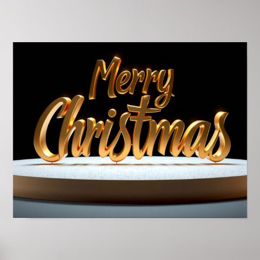 Merry Christmas Luxury Typography Poster Paper H33 (Devant)
